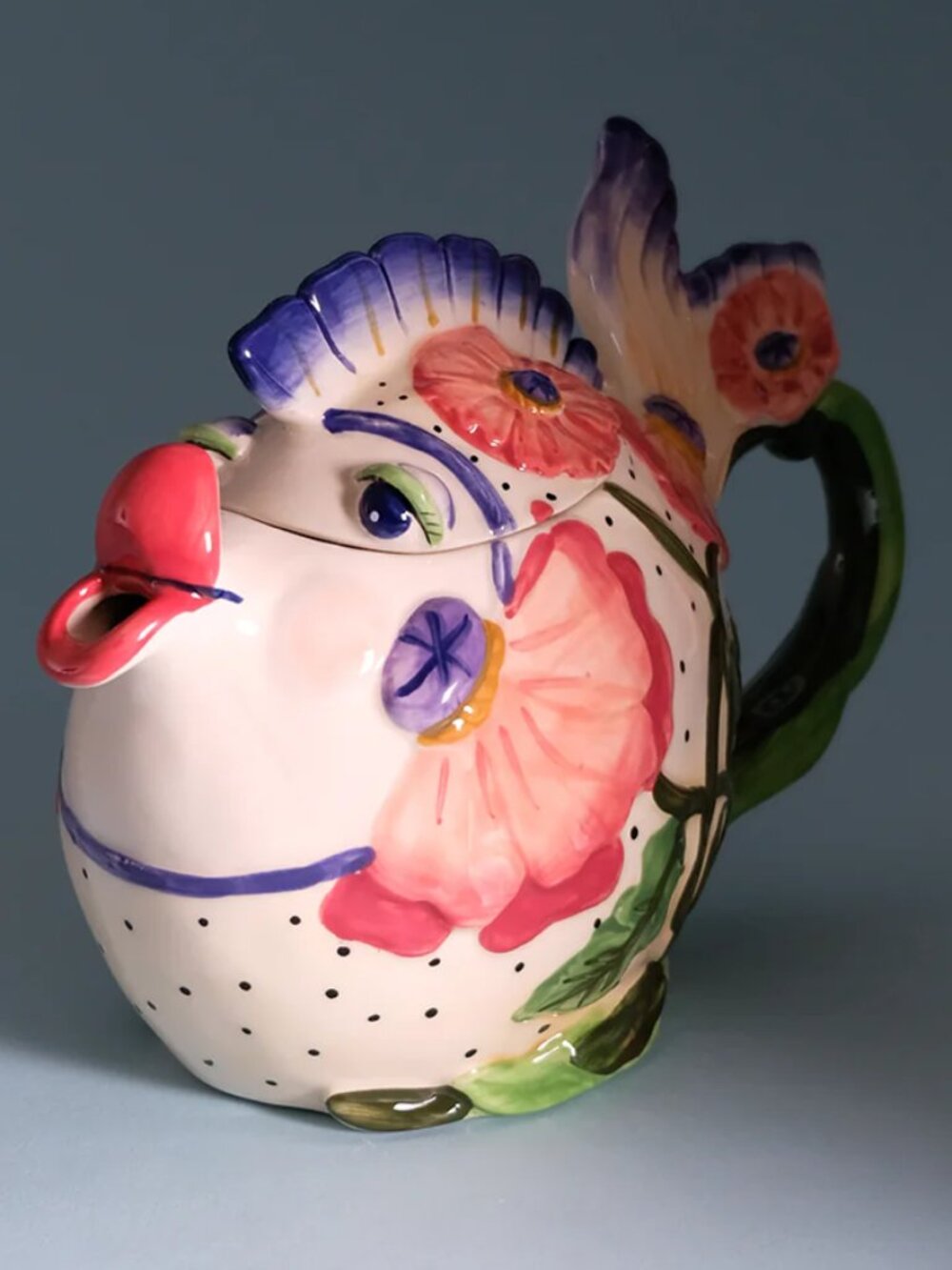 Blue Sky Clayworks Kissy Fish Ceramic Teapot